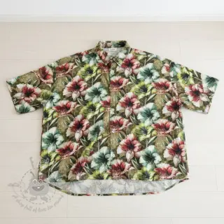 Viscose met linnen Azalea design C digital print