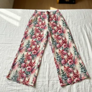 Viscose met linnen Viola design C digital print