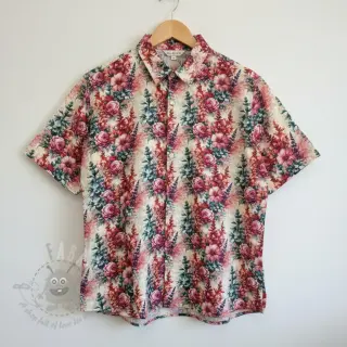 Viscose met linnen Viola design C digital print