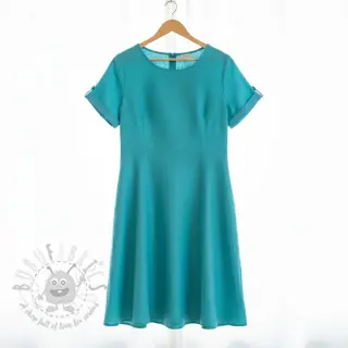 Viscose met linnen PREMIUM ocean blue