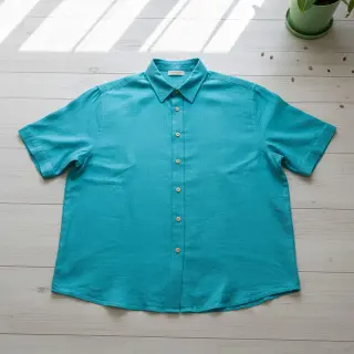 Viskóza s ľanom PREMIUM ocean blue