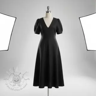 Viscose met linnen PREMIUM black