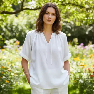 Viscose met linnen PREMIUM white