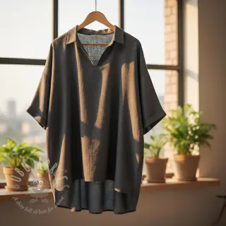 Viscose met linnen PREMIUM dark grey
