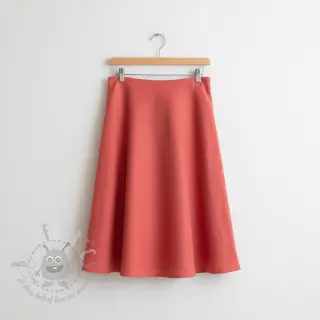 Viscose met linnen PREMIUM dark coral