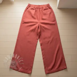 Viscose met linnen PREMIUM dark coral