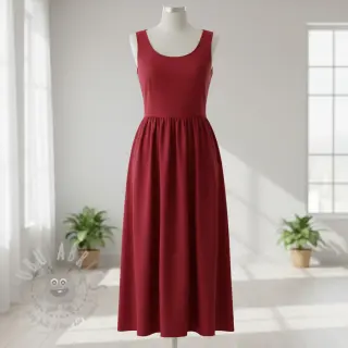Viscose met linnen PREMIUM dark red