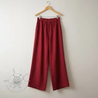 Viscose met linnen PREMIUM dark red