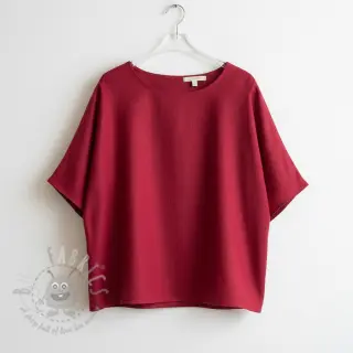 Viscose met linnen PREMIUM dark red
