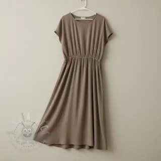 Viscose met linnen CRINCLE taupe