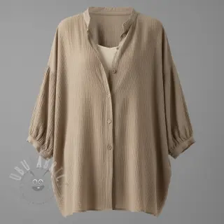 Viscose met linnen CRINCLE sand