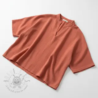 Viscose met linnen CRINCLE clay