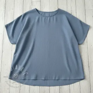 Viscose met linnen CRINCLE blue shadow