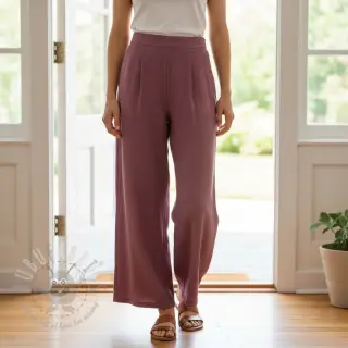 Viscose met linnen CRINCLE mulberry