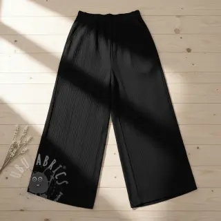 Viscose met linnen CRINCLE black