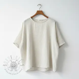 Viscose met linnen CRINCLE off white