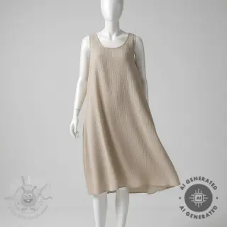 Viscose met linnen CRINCLE beige