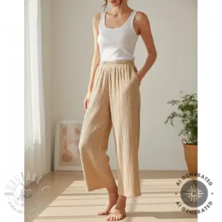 Viscose met linnen CRINCLE beige