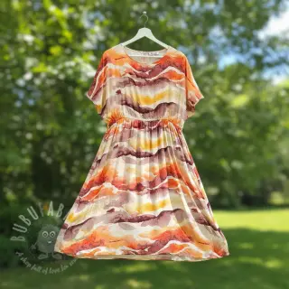 Viscose SATIN Chloe red digital print
