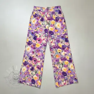 Viscose SATIN Lavender flowers digital print