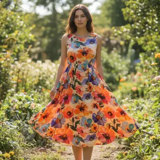 Viscose RADIANCE Flower Nina digital print