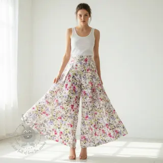 Viscose RADIANCE Flower Uma white digital print