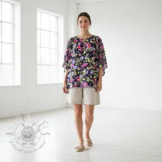 Viscose RADIANCE Flower Uma navy digital print