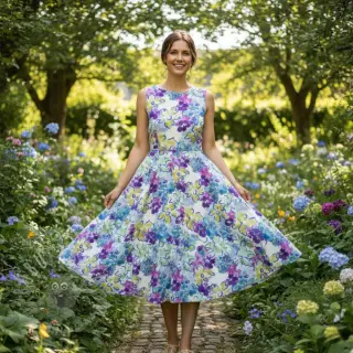 Viscose RADIANCE Flower Horas digital print
