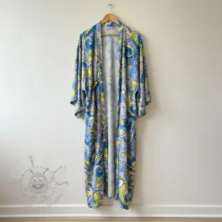 Viscose RADIANCE Abstract paisley blue digital print