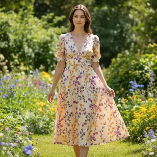 Viscose RADIANCE Ephora flowers digital print