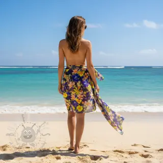 Viscose RADIANCE Cornelia flowers purple digital print