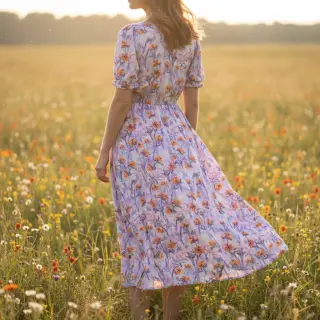 Viskóza RADIANCE Dried flower digital print