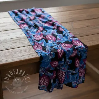 Viscose RADIANCE Anabella leaves black digital print