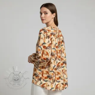 Viscose RAYON POPLIN Feathers design C digital print