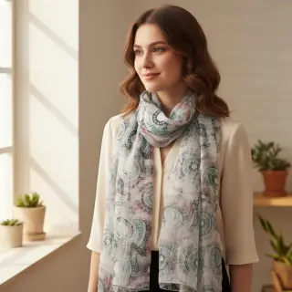 Viskóza RAYON POPLIN Patchwork pattern design B digital print