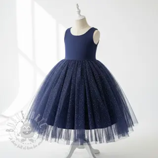 Tule voor TUTU-rok ROYAL MULTI FOIL navy