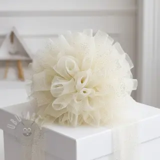 Tule voor TUTU-rok ROYAL SPARKLE ecru gold