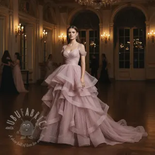 Tule voor TUTU-rok ROYAL SPARKLE old blush gold