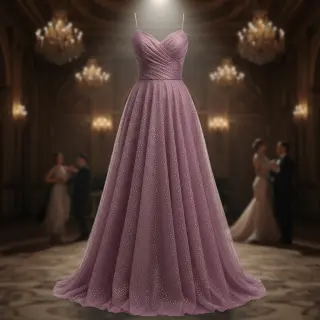 Tyl na TUTU ROYAL SPARKLE dark lilac gold