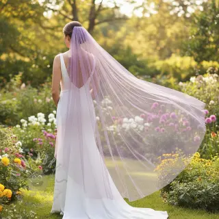 Tule voor TUTU-rok ROYAL SPARKLE dark lilac gold