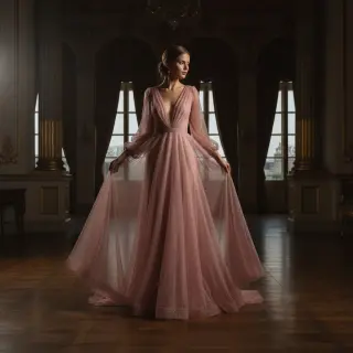 Tyl na TUTU ROYAL SPARKLE old rose gold