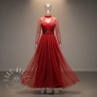 Tule voor TUTU-rok ROYAL SPARKLE red silver