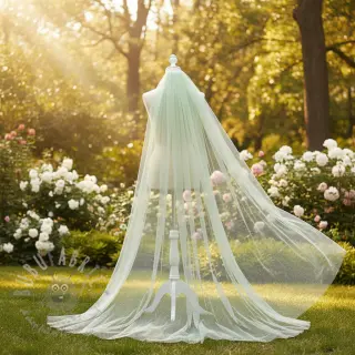 Tule voor TUTU-rok ROYAL SPARKLE mint gold