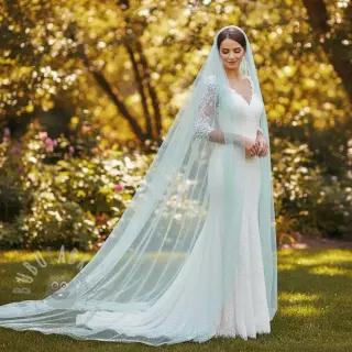 Tule voor TUTU-rok ROYAL SPARKLE light blue gold