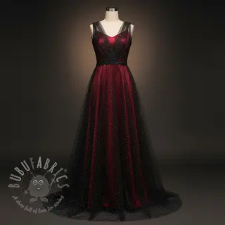 Tule voor TUTU-rok ROYAL SPARKLE black silver