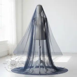 Tule voor TUTU-rok ROYAL SPARKLE navy silver