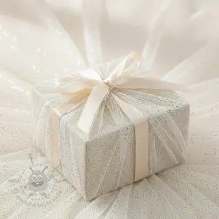 Tule voor TUTU-rok ROYAL SPARKLE white gold