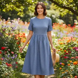 Linnen met katoen Lico navy