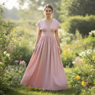 Linnen met katoen Fishbone pink