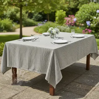 Linnen met katoen Lira mini stripe black